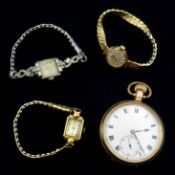 Swiss gold-plated pocket watch case by Dennison,