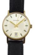 Garrard gentleman's 9ct gold automatic wristwatch, with date aperture, London 1980,