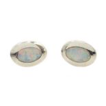 Pair of silver opal stud earrings stamped 925 Condition Report & Further Details