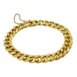 French 18ct gold curb link chain bracelet,