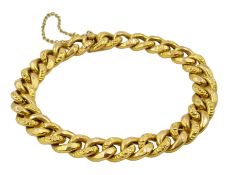 French 18ct gold curb link chain bracelet,