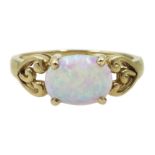 9ct gold oval opal ring, hallmarked Condition Report & Further Details Size N,