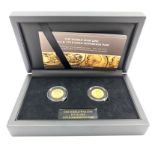 King George V 1914 and 1918 gold full sovereigns forming 'The World War One 1914 & 1918 gold