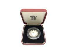 United Kingdom 1992 - 1993 silver proof piedfort dual dated fifty pence coin,