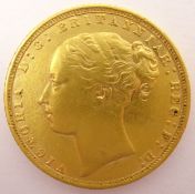 Queen Victoria 1872 gold full sovereign