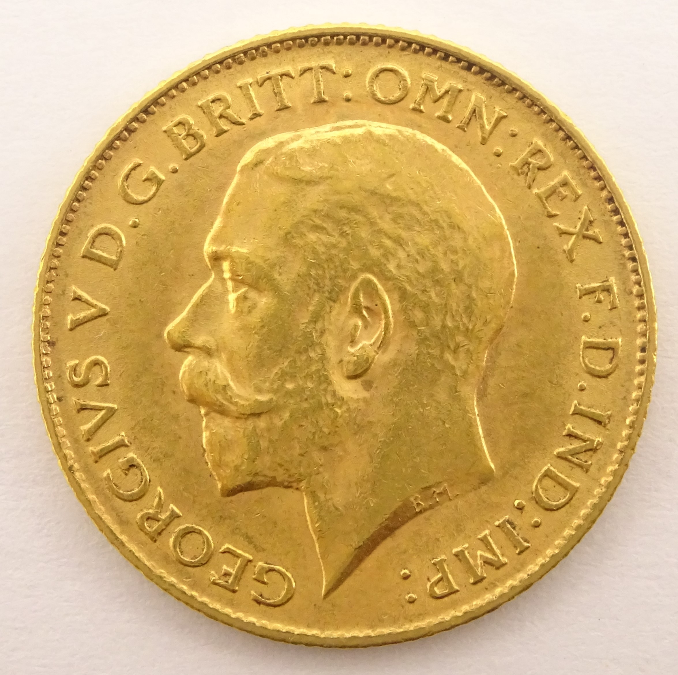 King George V 1912 gold half sovereign Condition Report & Further Details <a