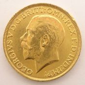 King George V 1912 gold full sovereign Condition Report & Further Details <a