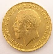 King George V 1913 gold half sovereign Condition Report & Further Details <a