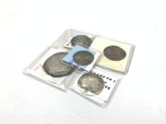 Small collection of hammered coins including Charles I half crown,