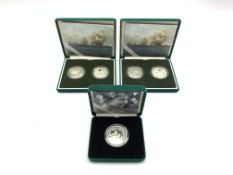 Two United Kingdom 2005 silver proof piedfort 'Nelson Trafalgar' two coin sets and a 2006