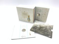 United Kingdom Beatrix Potter fifty pence coin collection of five coins in card holder,