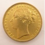 Queen Victoria 1877 gold full sovereign,