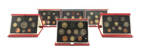 Six United Kingdom proof sets dated 1983, 1986, 1989, 1990, 1992 and 1993,