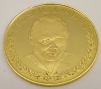 Israel 1967 'Moshe Dayan' gold medal, to commemorate the six day war, .900 gold, 3.