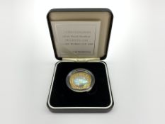 United Kingdom 1999 holographic silver proof piedfort 'Rugby World Cup' two pound coin,