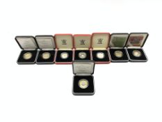 Eight United Kingdom silver proof piedfort two pound coins,