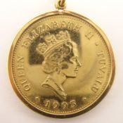 Queen Elizabeth II Tuvalu 1993 one hundred dollars gold coin,