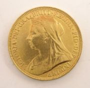 Queen Victoria 1893 gold full sovereign Condition Report & Further Details <a