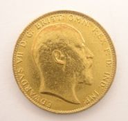 King Edward VII 1909 gold full sovereign Condition Report & Further Details <a