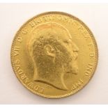 King Edward VII 1909 gold full sovereign Condition Report & Further Details <a