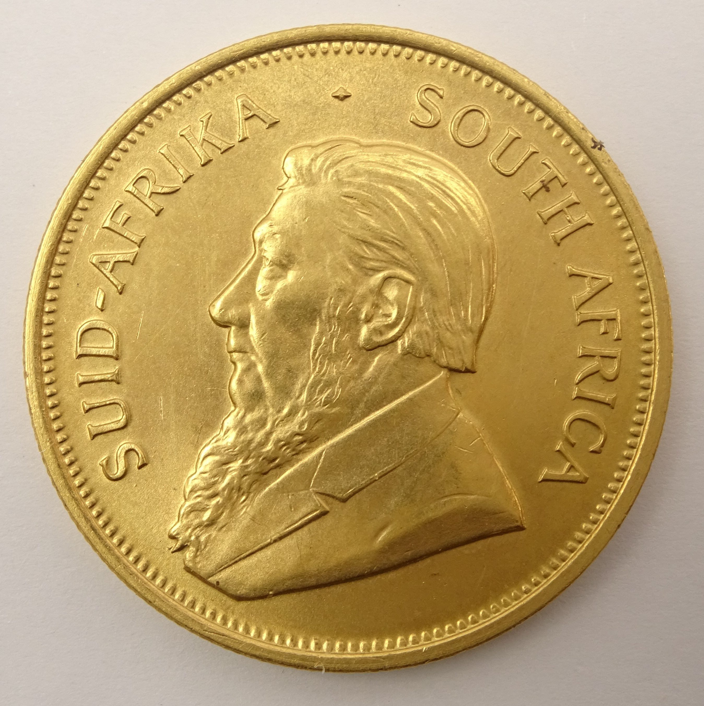 South Africa 1974 one ounce fine gold Krugerrand Condition Report & Further Details