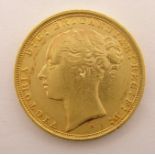 Queen Victoria 1884 gold full sovereign,