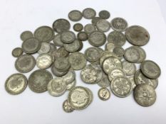 Approximately 400 grams of pre 1947 silver coinage including King George V 1935 crown,