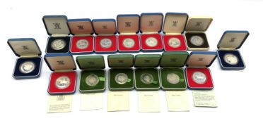 Fifteen United Kingdom silver crown coins,
