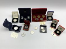 Isle of Man 'Millennium Crows' set of five sterling silver one crown coins, cased with certificate,
