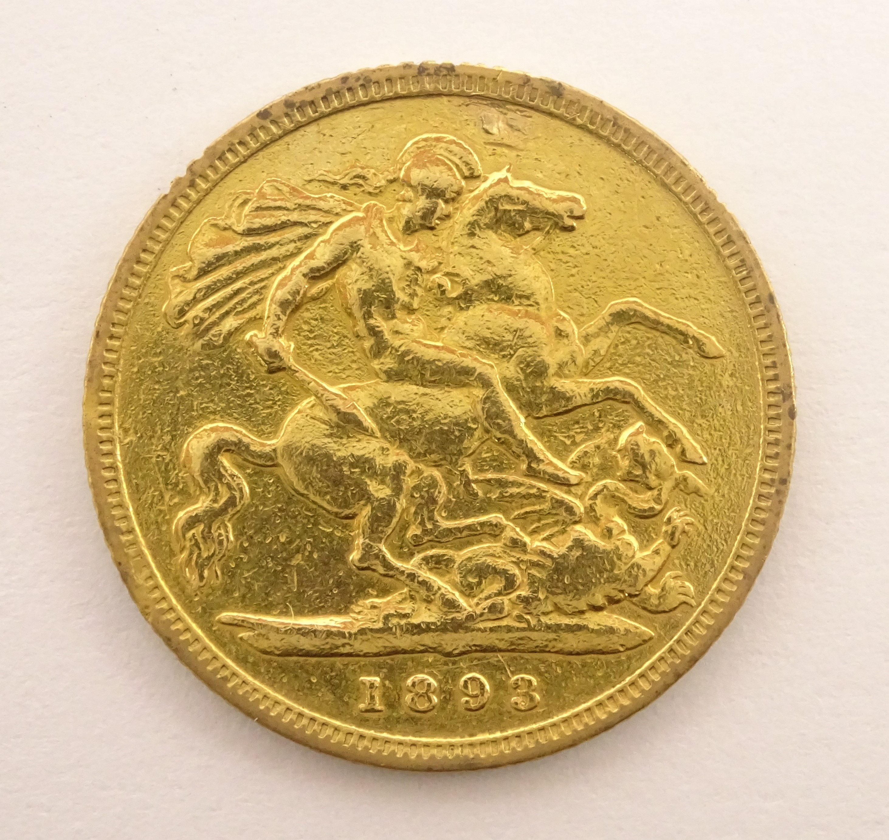 Queen Victoria 1893 gold half sovereign Condition Report & Further Details <a - Image 2 of 2