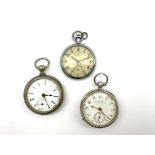 Victorian open faced key wind pocket watch, the white dial inscribed 'Geo Ness,