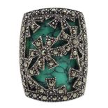 Silver turquoise and marcasite ring,