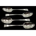Four George III table spoons, Old English and Griffin Crest by Thomas Chawner (1772-1777) London,