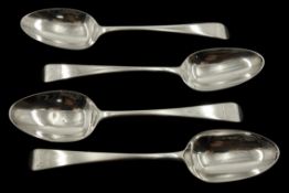 Four George III table spoons, Old English and Griffin Crest by Thomas Chawner (1772-1777) London,