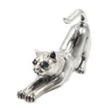 Silver cat ornament stamped 925