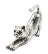 Silver cat ornament stamped 925