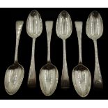 Four Victorian silver tablespoons, Old English thread pattern by Chawner & Co,