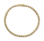 18ct gold diamond line bracelet,