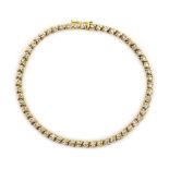 18ct gold diamond line bracelet,