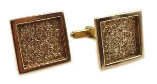 Pair of gold square cufflink's, stamped 9ct, approx 11.