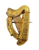 Victorian Irish harp brooch by Hopkins & Hopkins, Dublin 1895,