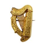 Victorian Irish harp brooch by Hopkins & Hopkins, Dublin 1895,