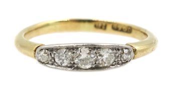 Early 20th century gold five stone old cut diamond ring,