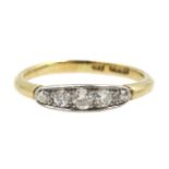 Early 20th century gold five stone old cut diamond ring,