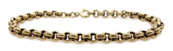 9ct gold belcher link bracelet stamped 375, approx 6.