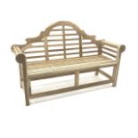 Solid Teak serpentine garden bench,