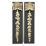 * Pair of early Victorian parcel-gilt and white painted wall pendants each with stylised clam shell