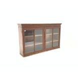 19th century stained pine wall bookcase-cabinet,