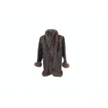 Brown shaved astrakhan and fox fur, German as per label, size 14-16,