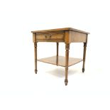 20th century burr walnut lamp table,